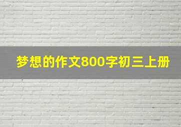 梦想的作文800字初三上册