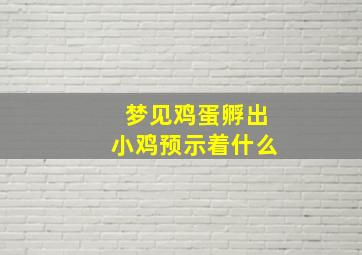 梦见鸡蛋孵出小鸡预示着什么