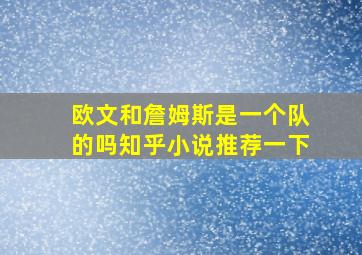 欧文和詹姆斯是一个队的吗知乎小说推荐一下