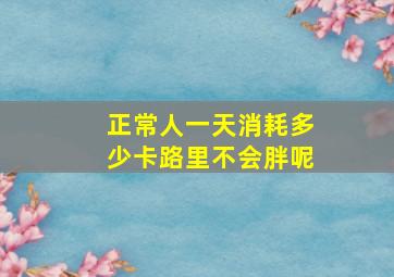 正常人一天消耗多少卡路里不会胖呢