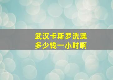 武汉卡斯罗洗澡多少钱一小时啊