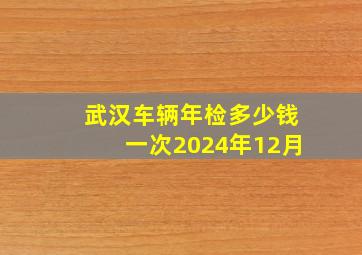 武汉车辆年检多少钱一次2024年12月