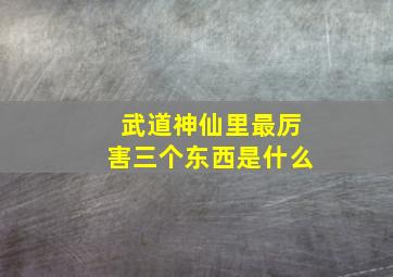 武道神仙里最厉害三个东西是什么