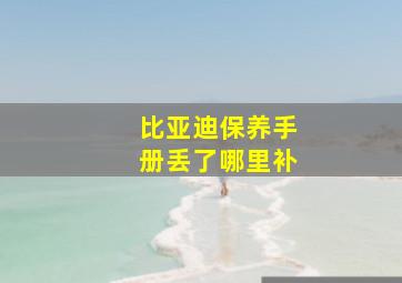 比亚迪保养手册丢了哪里补