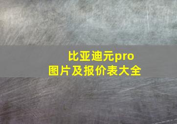 比亚迪元pro图片及报价表大全