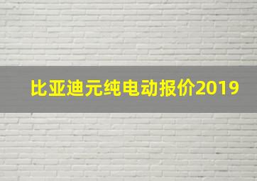 比亚迪元纯电动报价2019