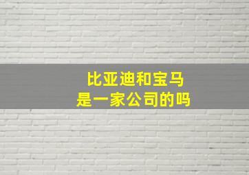 比亚迪和宝马是一家公司的吗