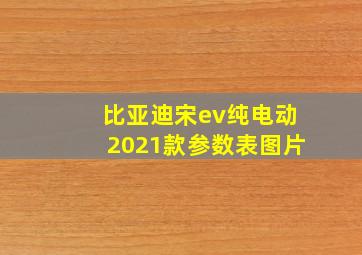 比亚迪宋ev纯电动2021款参数表图片