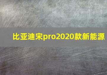 比亚迪宋pro2020款新能源