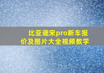 比亚迪宋pro新车报价及图片大全视频教学