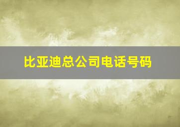 比亚迪总公司电话号码