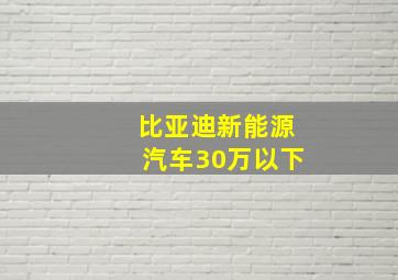 比亚迪新能源汽车30万以下