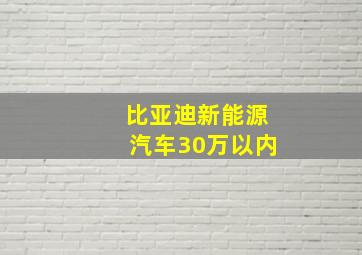 比亚迪新能源汽车30万以内