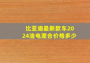 比亚迪最新款车2024油电混合价格多少