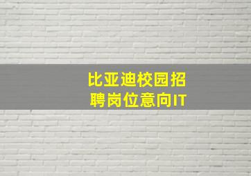 比亚迪校园招聘岗位意向IT