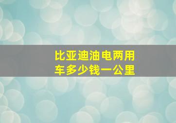 比亚迪油电两用车多少钱一公里