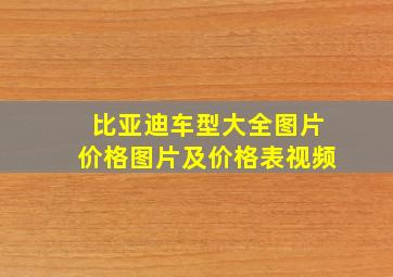 比亚迪车型大全图片价格图片及价格表视频