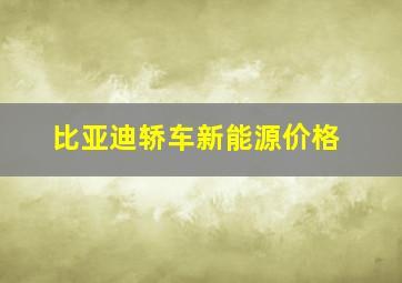 比亚迪轿车新能源价格