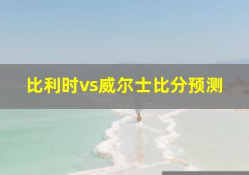 比利时vs威尔士比分预测