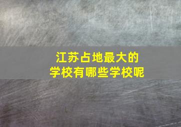 江苏占地最大的学校有哪些学校呢