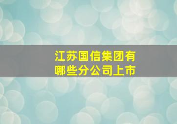 江苏国信集团有哪些分公司上市