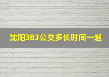 沈阳383公交多长时间一趟