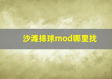 沙滩排球mod哪里找