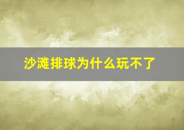 沙滩排球为什么玩不了