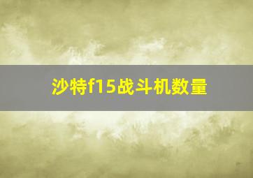 沙特f15战斗机数量