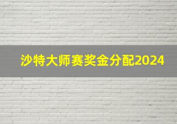 沙特大师赛奖金分配2024