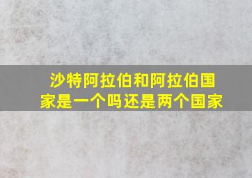 沙特阿拉伯和阿拉伯国家是一个吗还是两个国家