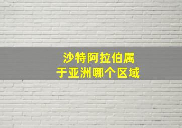 沙特阿拉伯属于亚洲哪个区域