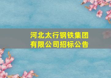 河北太行钢铁集团有限公司招标公告