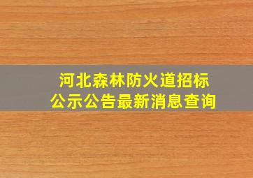 河北森林防火道招标公示公告最新消息查询