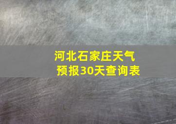 河北石家庄天气预报30天查询表