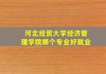 河北经贸大学经济管理学院哪个专业好就业