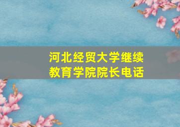 河北经贸大学继续教育学院院长电话