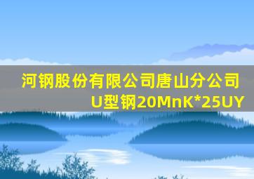 河钢股份有限公司唐山分公司U型钢20MnK*25UY