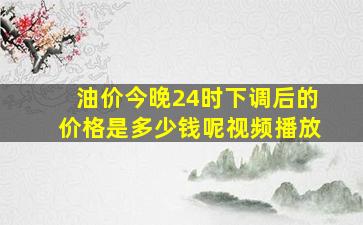 油价今晚24时下调后的价格是多少钱呢视频播放