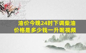 油价今晚24时下调柴油价格是多少钱一升呢视频