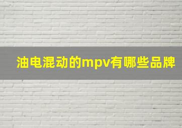 油电混动的mpv有哪些品牌