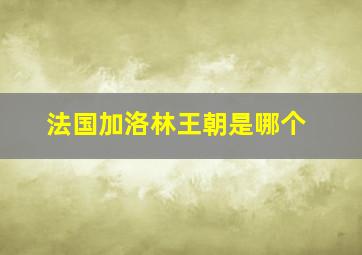 法国加洛林王朝是哪个