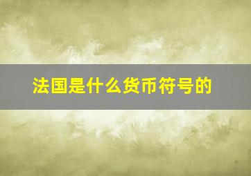 法国是什么货币符号的