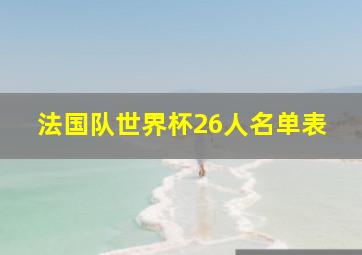 法国队世界杯26人名单表