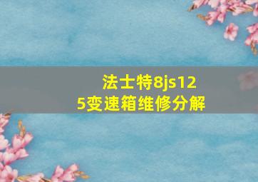 法士特8js125变速箱维修分解