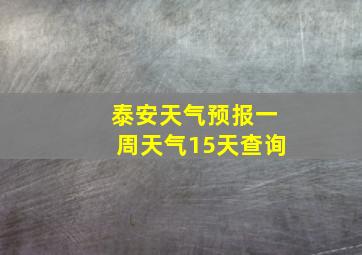 泰安天气预报一周天气15天查询