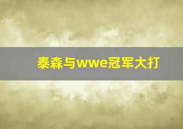 泰森与wwe冠军大打