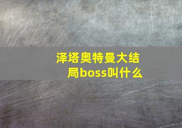 泽塔奥特曼大结局boss叫什么