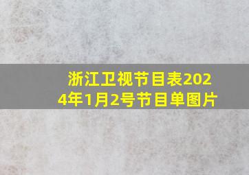 浙江卫视节目表2024年1月2号节目单图片