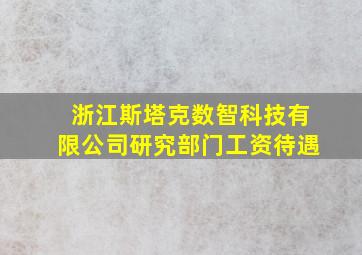 浙江斯塔克数智科技有限公司研究部门工资待遇